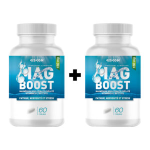 Lot Énergie et Sérénité : 2 x MagBoost Magnésium Bisglycinate 60 Gélules